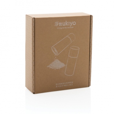Logotrade promotional products photo of: Ukiyo bamboo salt and pepper mill set